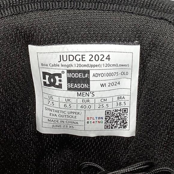 DC Men's Size 7.5 Dark Olive Judge 2024 Double Boa Ski Snowboard Boots L13-1 - Picture 7 of 10